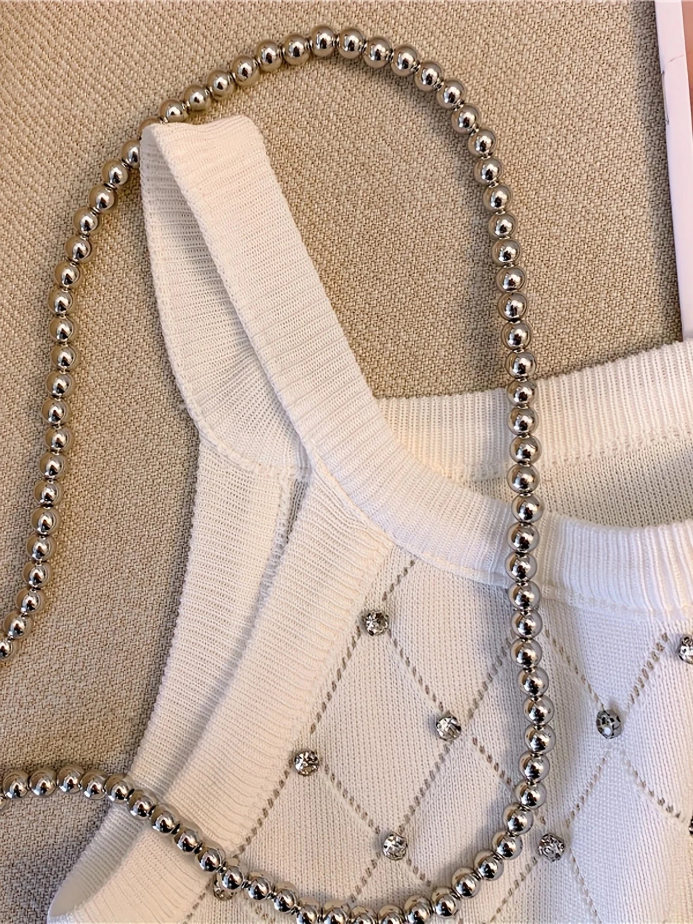 Solid Rhineston Spaghetti Top