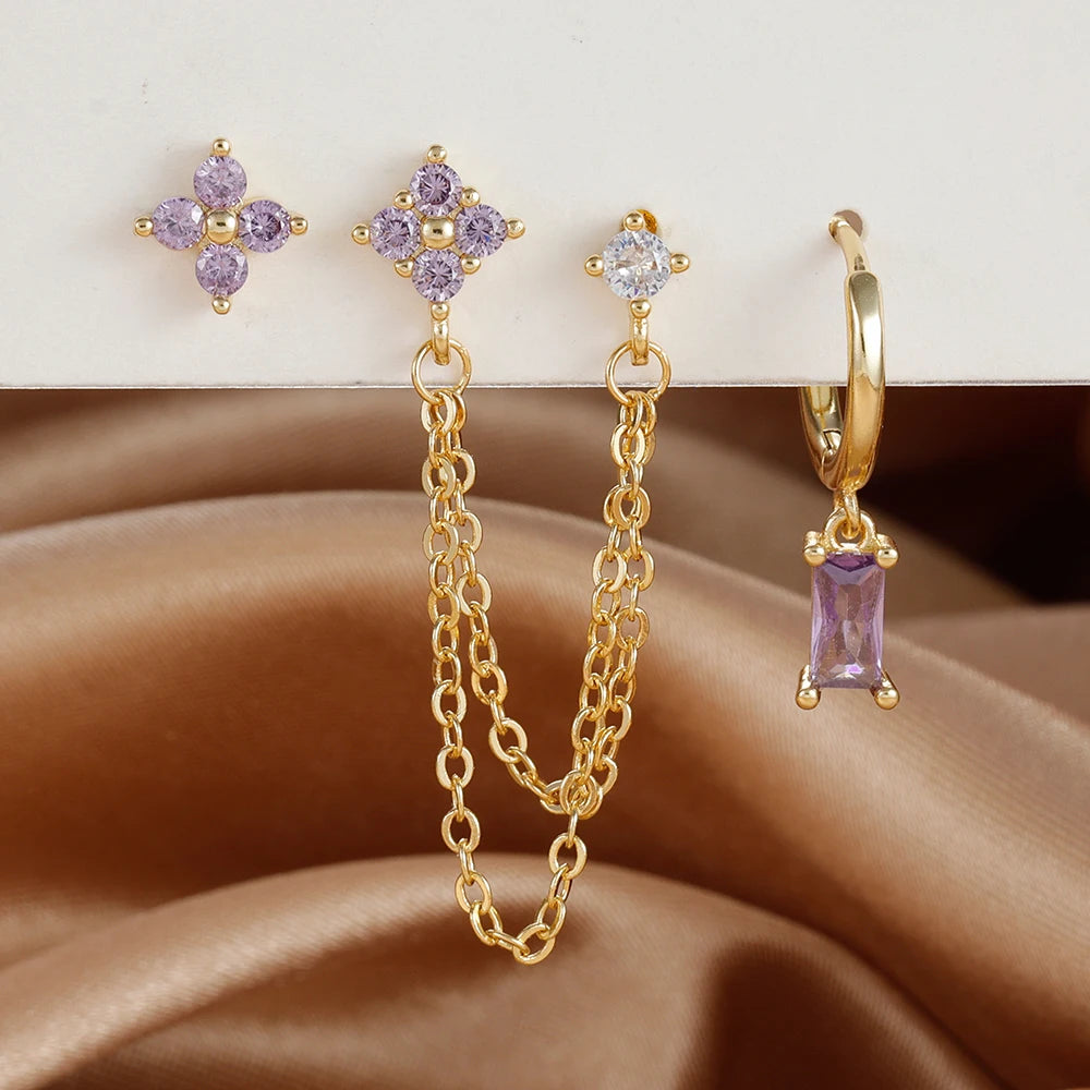 3PCS Exquisite Constellation Earrings