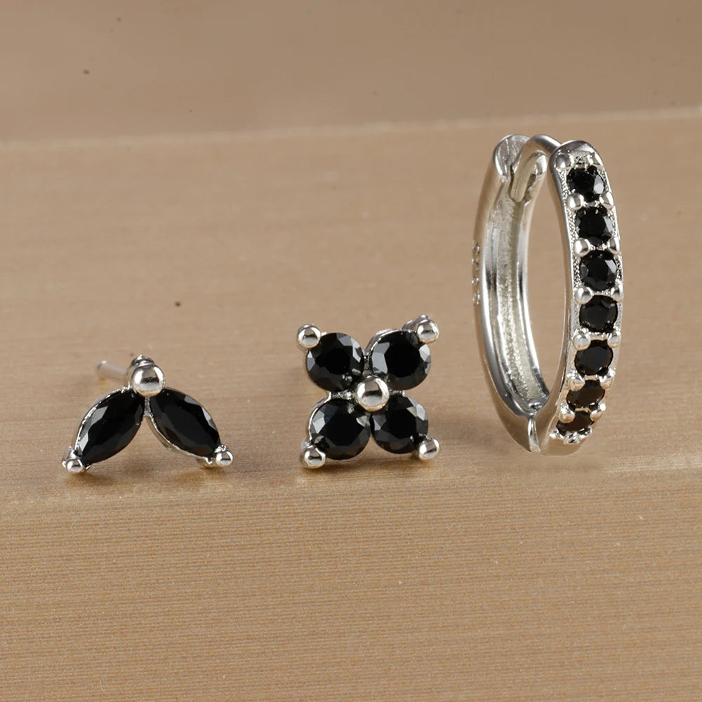 3PCS  Gold Color Circle Hoop Earrings