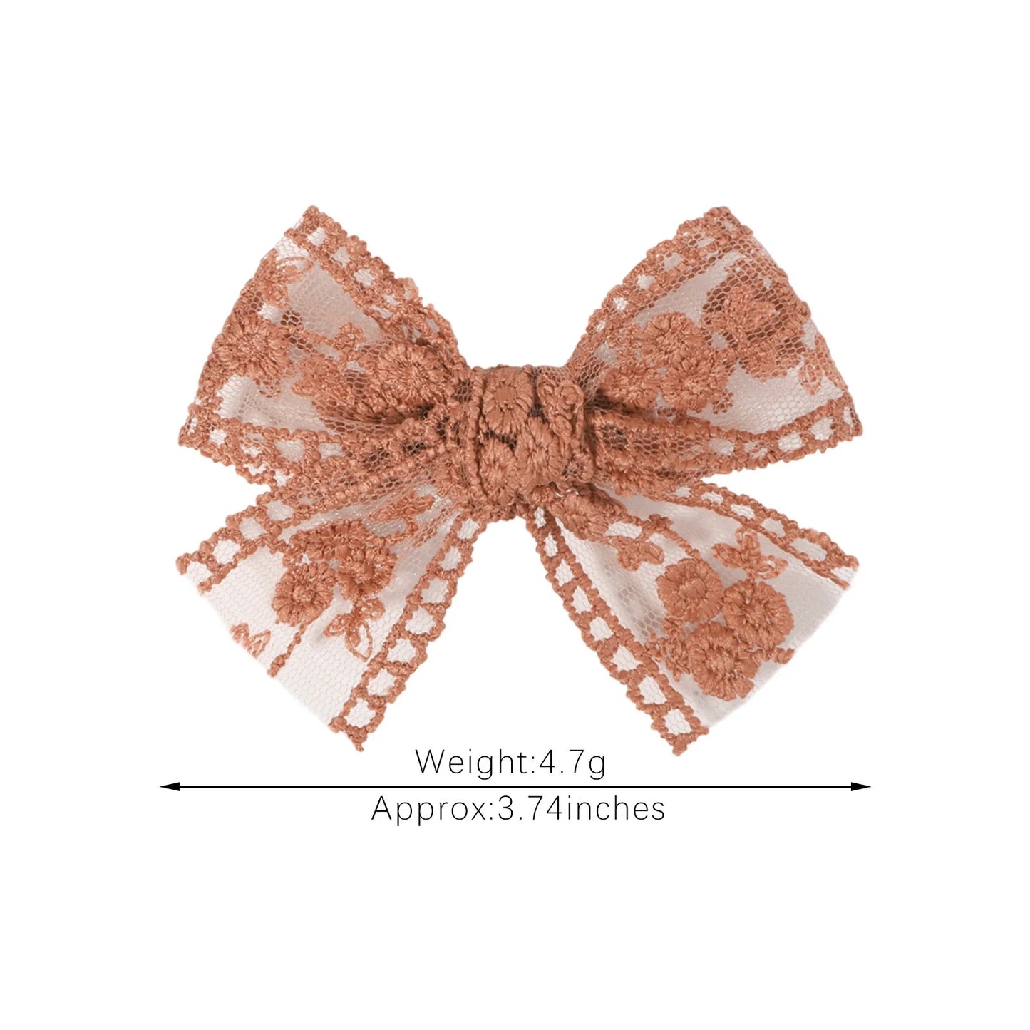 2Pcs/Set Cute Solid Lace Cutout Bowknot Hair Clips