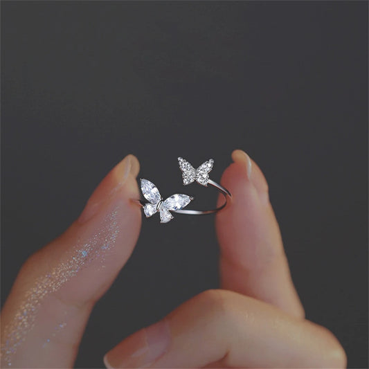 Crystal Butterfly Ring