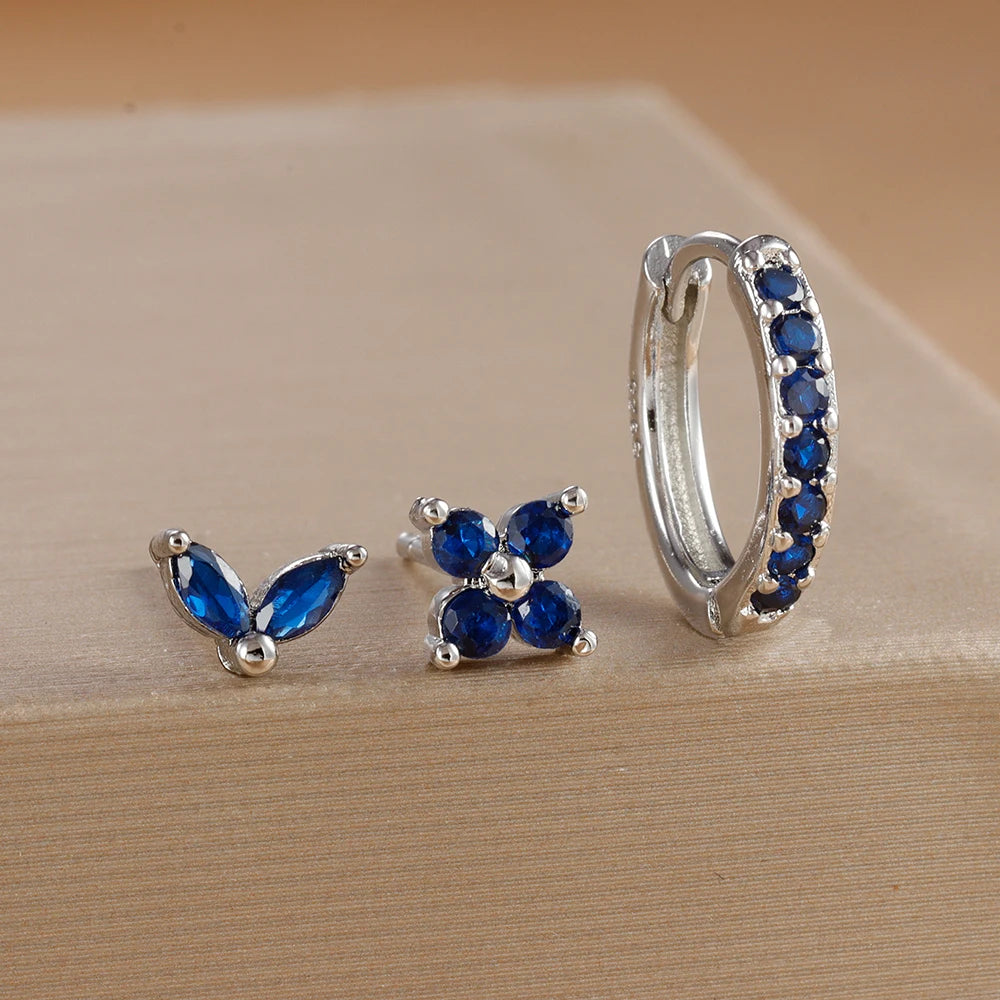 3PCS  Gold Color Circle Hoop Earrings