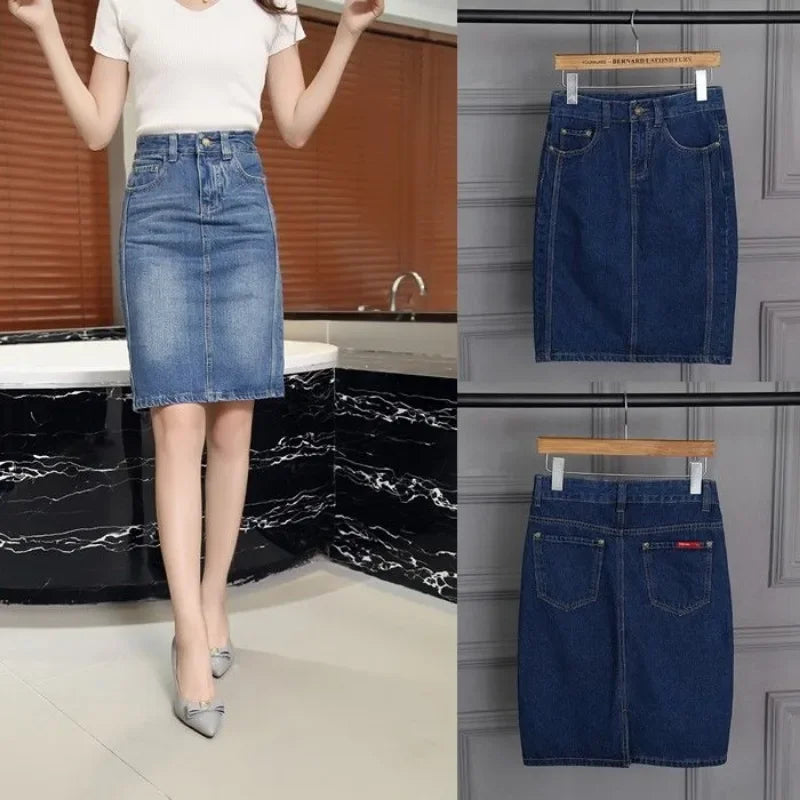 High Waist Denim Coquette skirt