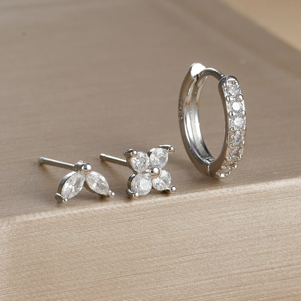 3PCS  Gold Color Circle Hoop Earrings