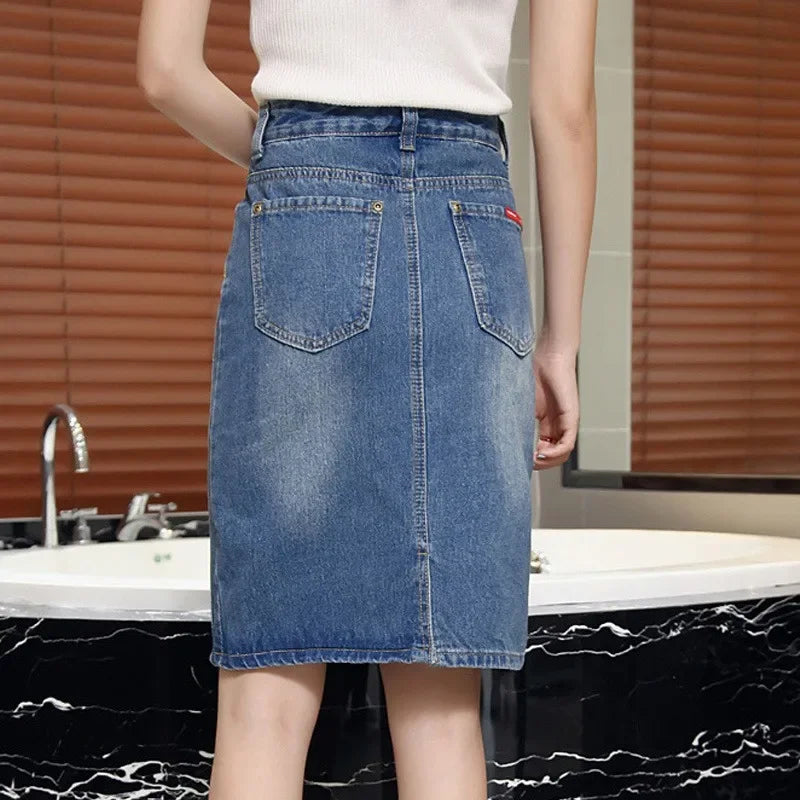 High Waist Denim Coquette skirt